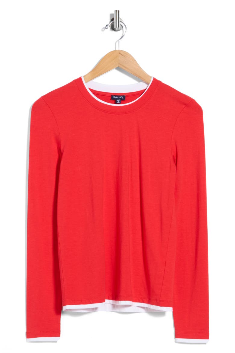 Double Layer Long Sleeve T-Shirt, Alternate, color, CHERRY ON TOP RED