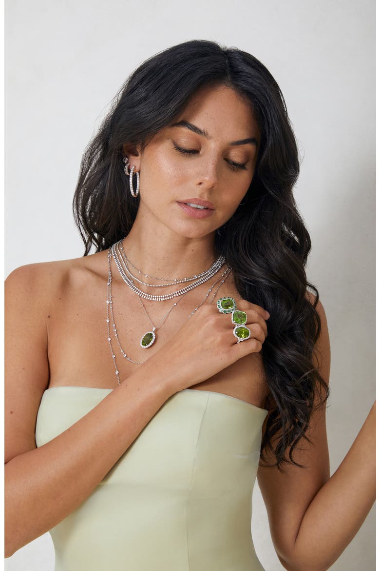 El Mar Iris Peridot, Tsavorite & Diamond Statement Ring, Alternate, color, 18K WHITE GOLD