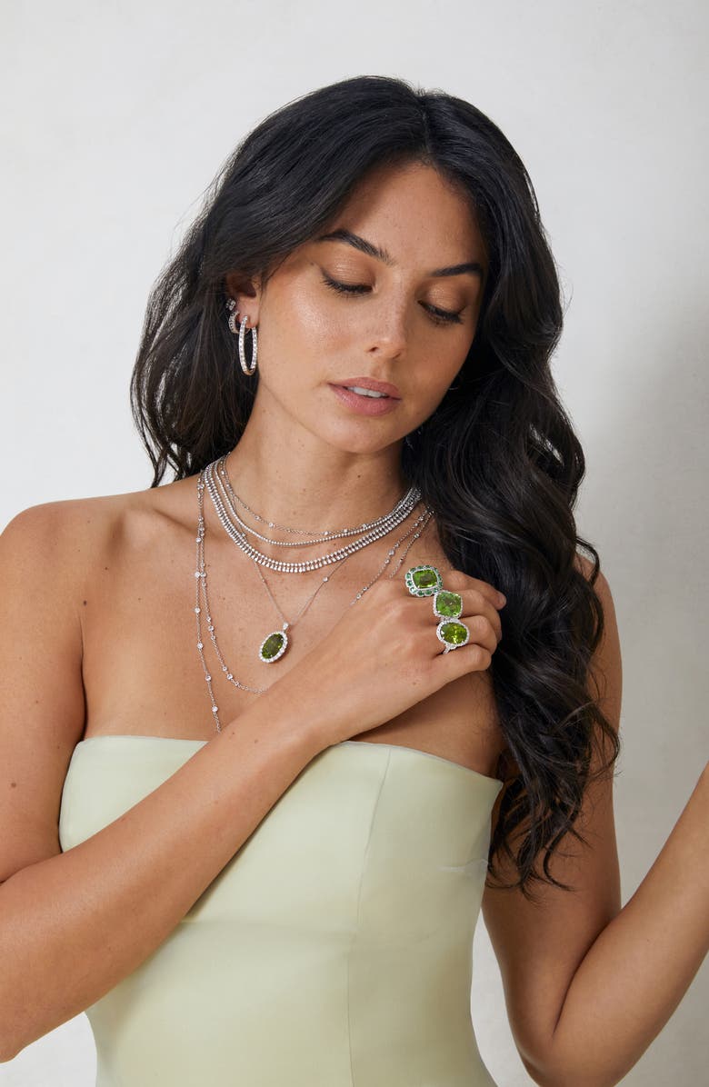 Bony Levy El Mar Iris Peridot, Tsavorite & Diamond Statement Ring, Alternate, color, 18K White Gold