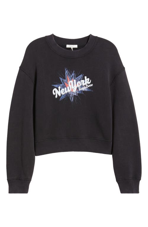Rag & Bone Cropped Vintage New York Sweatshirt In Multi