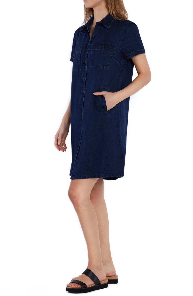 Wash Lab Denim Napa Cotton & Linen Denim Shirtdress, Alternate, color,