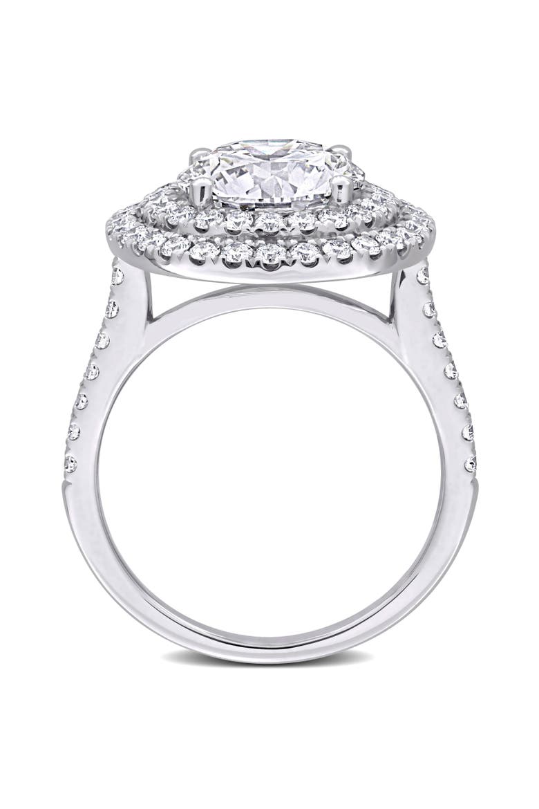 3-7/8 CTW Lab-Grown Diamond Halo Ring 14k, Alternate, color, White Gold