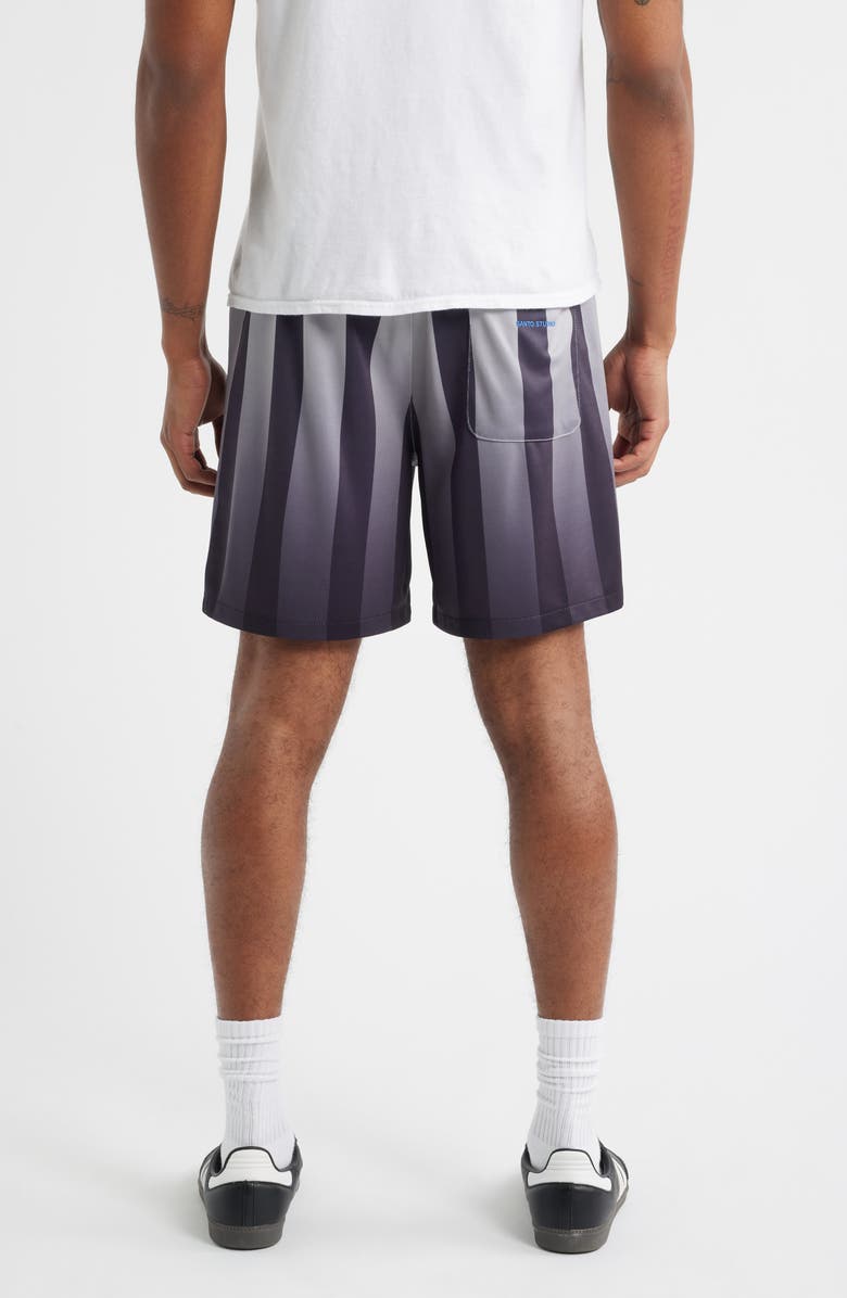 SANTO STUDIO Team Palermo Stripe Mesh Soccer Shorts, Alternate, color, Black