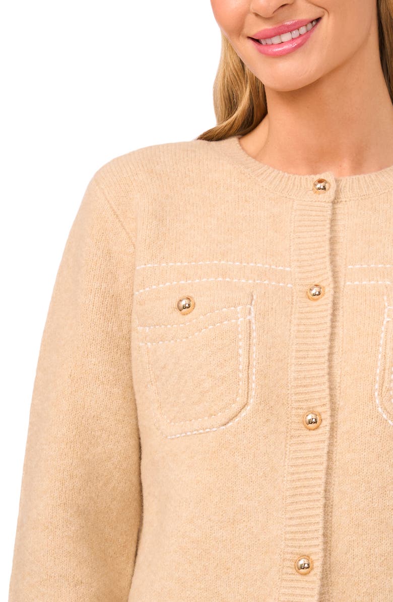 CeCe Patch Pocket Cardigan, Alternate, color, 