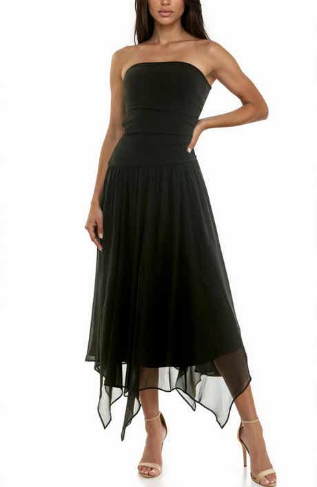 Mixed Media Strapless Gown