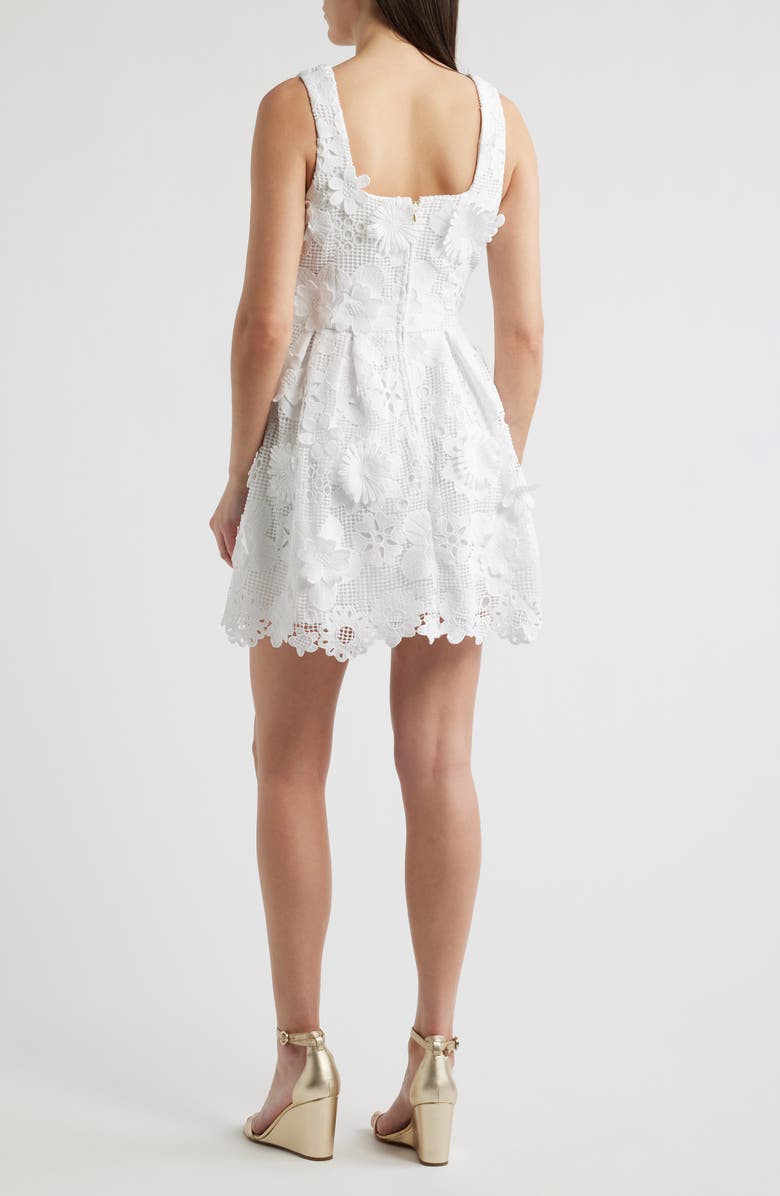 Lilly Pulitzer<sup>®</sup> Cindy Floral Appliqué Skirted Romper, Alternate, color, Resort White Passion Flower