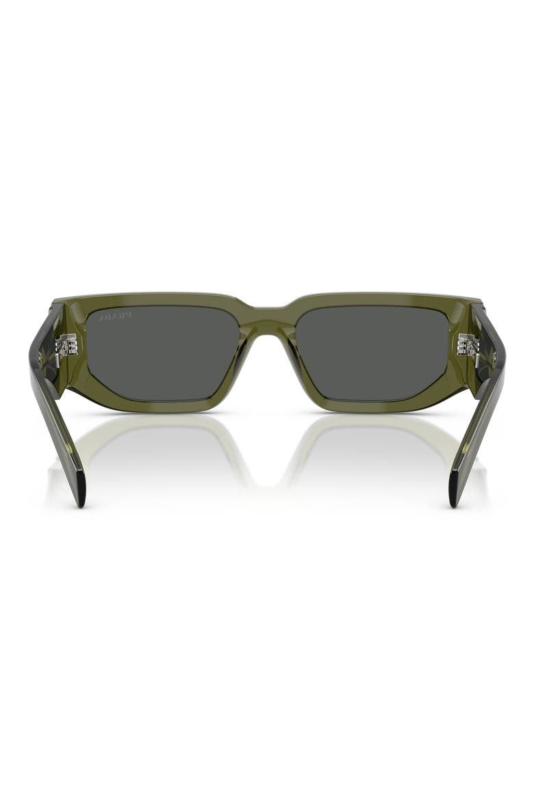 56mm Rectangular Sunglasses, Alternate, color, GREY GREEN