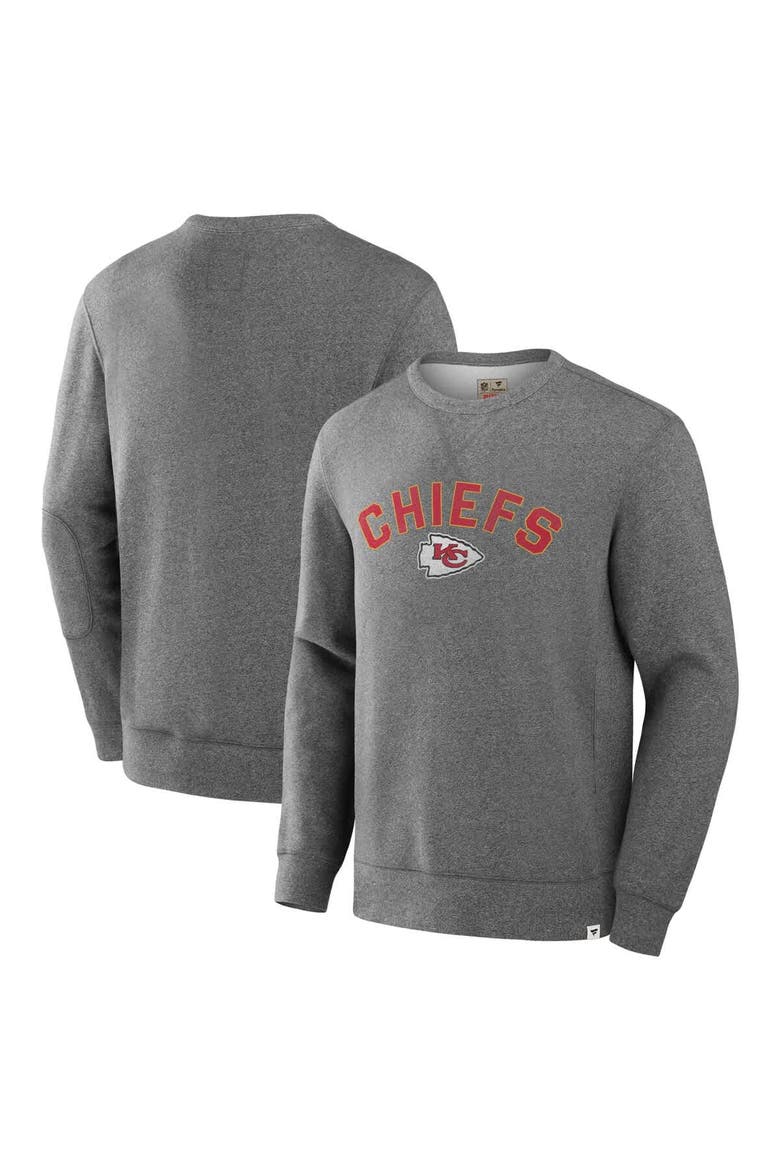 Men's Fanatics  Heather Gray Kansas City Chiefs Loop Terry Pullover Sweatshirt, Main, color, Heather Gray