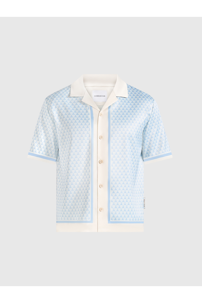 Idriss Eiffel Monogram Resort Shirt, Alternate, color, Pale Blue