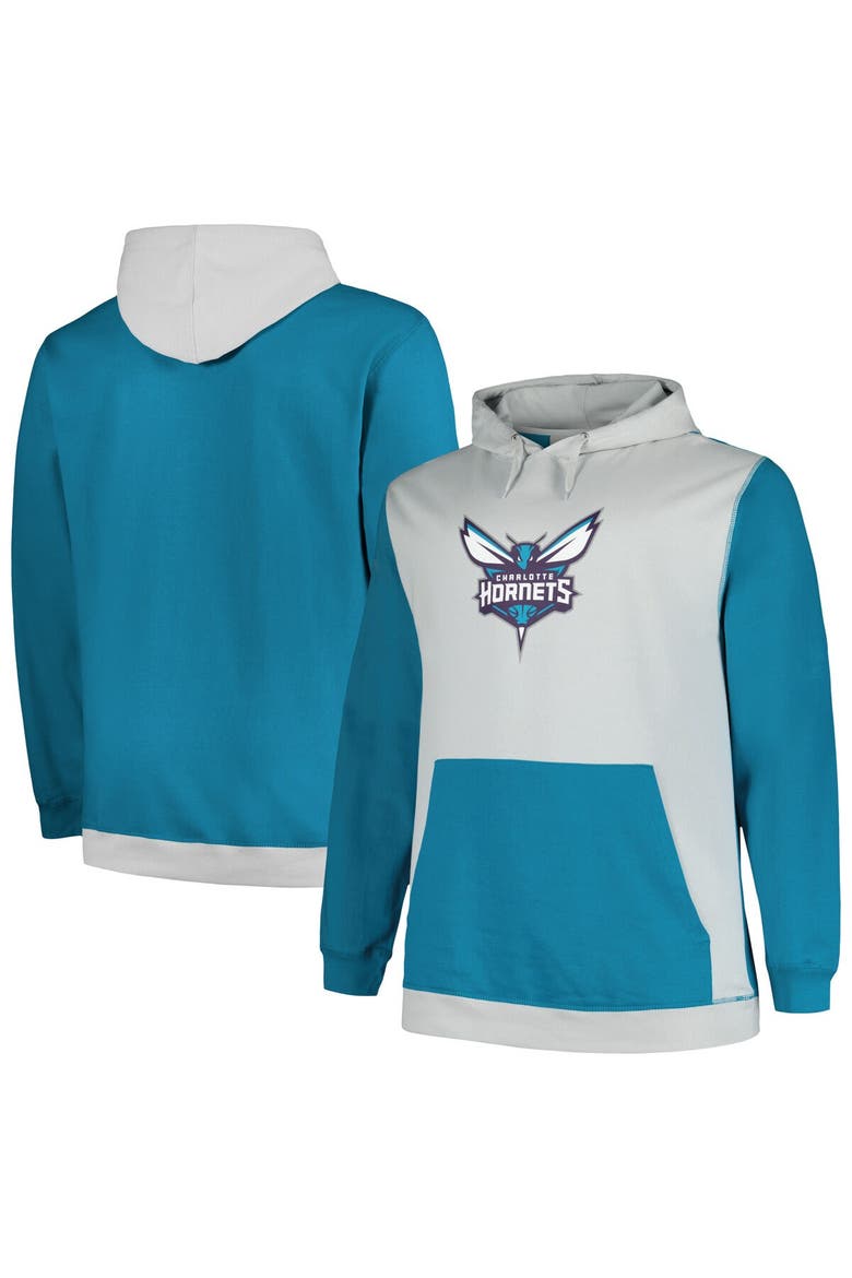 Men's Fanatics Branded  Teal/Silver New Orleans Hornets Big & Tall Primary Arctic Pullover Hoodie, Main, color, Teal