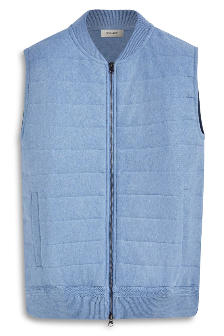 Quilted Cotton Zip Sweater Vest, Alternate, color, AIR BLUE