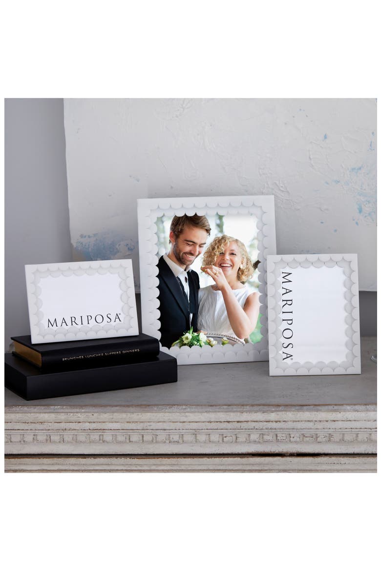 Double Scallop Picture Frame, Alternate, color, WHITE