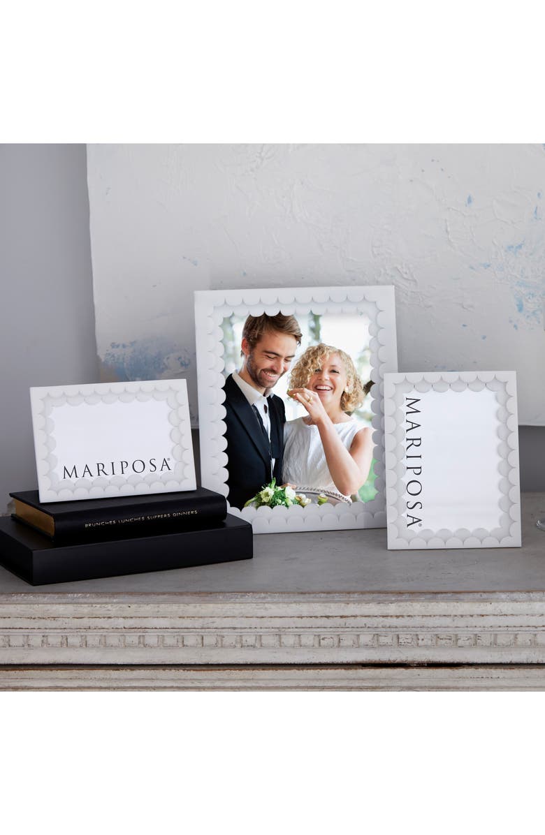 Mariposa Double Scallop Picture Frame, Alternate, color, White
