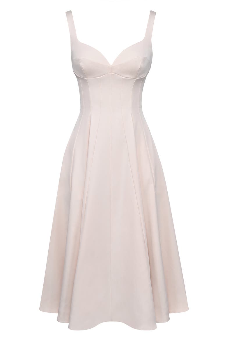 Carlotta Twill Fit & Flare Dress, Alternate, color, IVORY