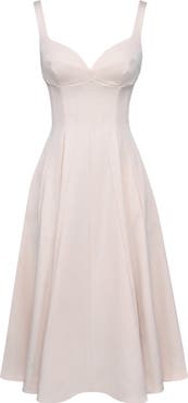 HOUSE OF CB Carlotta Twill Fit & Flare Dress