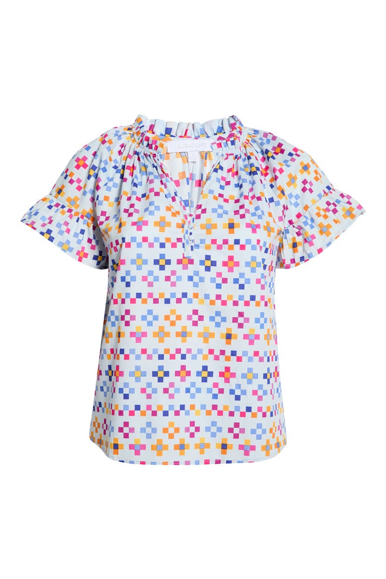 Cabina Floral Macy Ruffle Top, Alternate, color, LIGHT-BLUE-MULTO
