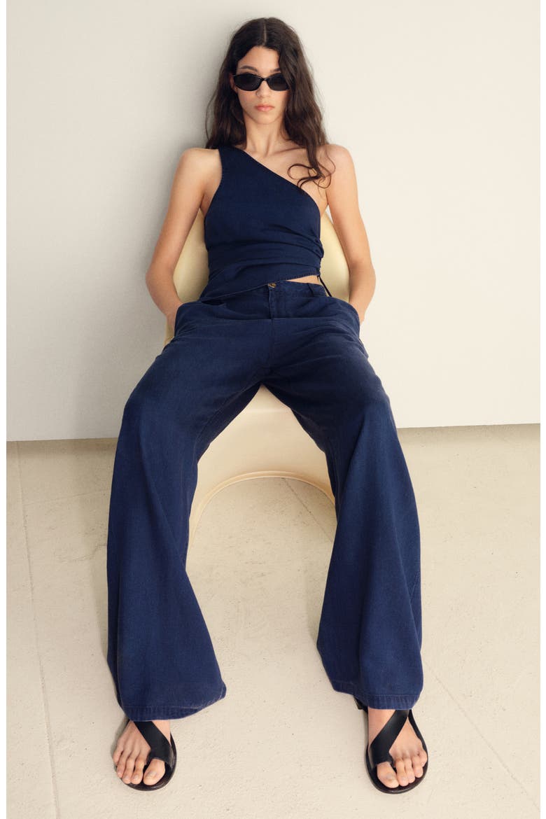 Pleated Wide Leg Pants, Alternate, color, DARK BLUE