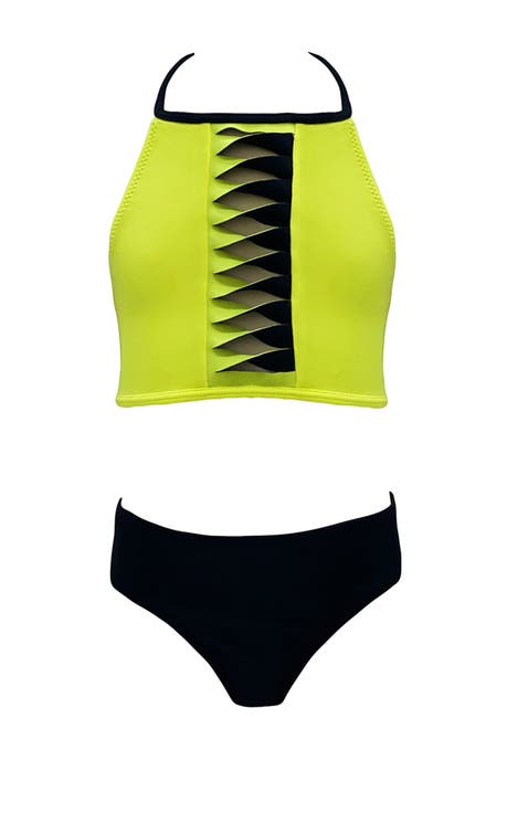 Front Window Cut, High Neck Two Piece Bikini, Little Kid-Big Kid