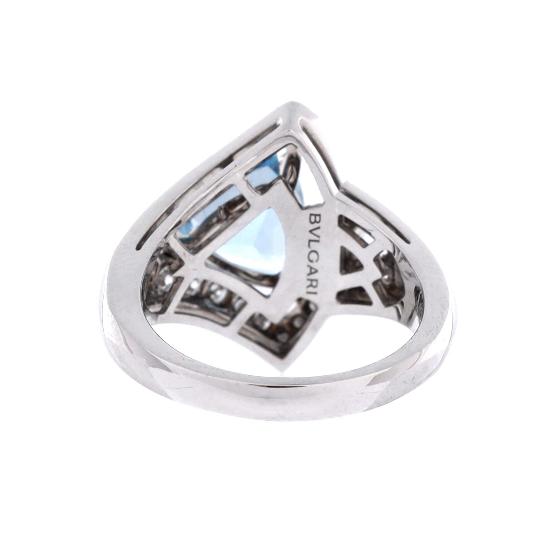 Divas' Dream Openwork Ring 18K White Gold with Diamonds and Aquamarine, Alternate, color, Metallic Gold