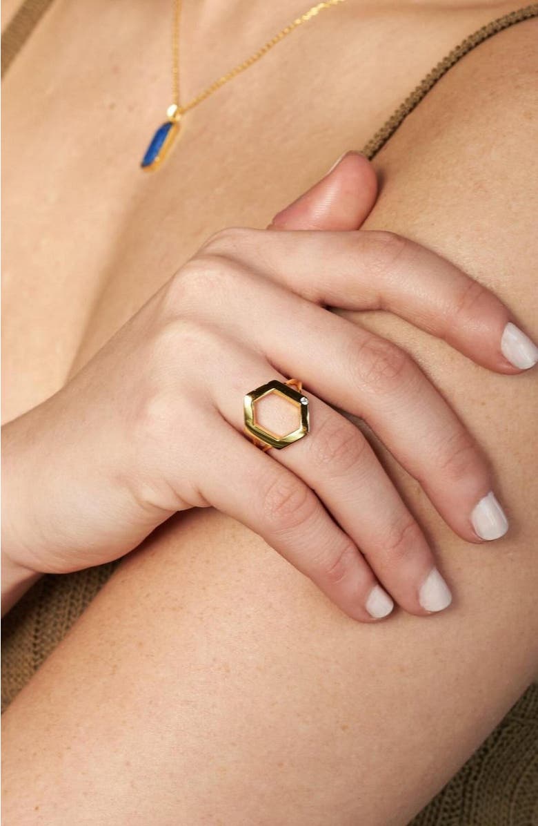 Ora Ana The Danielle Ring, Alternate, color, Gold/White  Cz