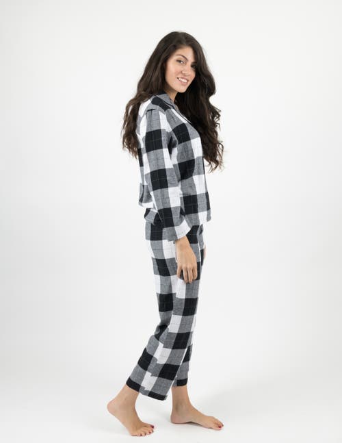 Leveret Cotton Flannel Printed Holiday Pajama Set In Black