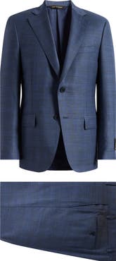 Heritage Gold Slate Blue Mélange Plaid Wool Suit