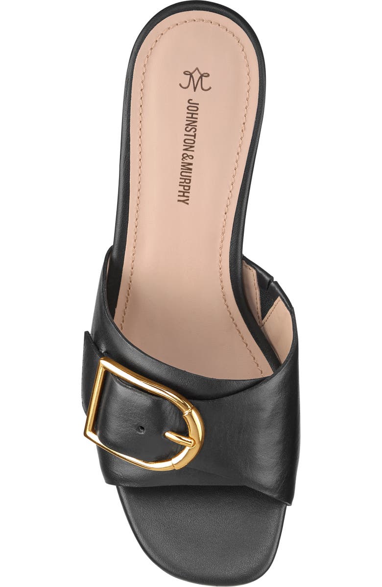Johnston & Murphy Edith Buckle Slide Sandal, Alternate, color, Black Glove Leather