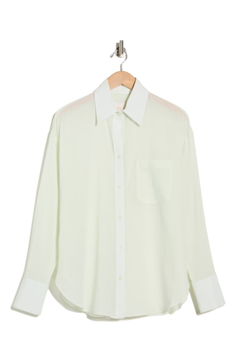 Big Joe Cotton Button-Up Shirt, Alternate, color, CLEARLY AQUA