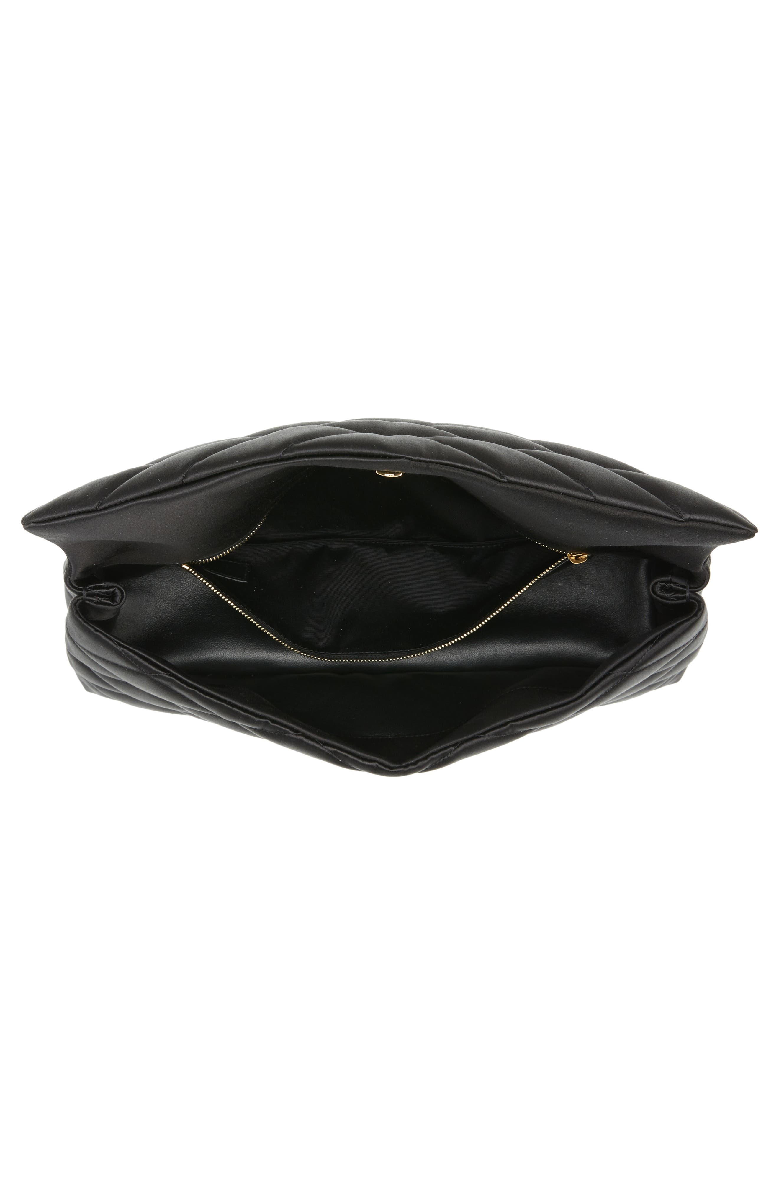 Saint Laurent Large Sade Satin Puffer Clutch, Alternate, color, 