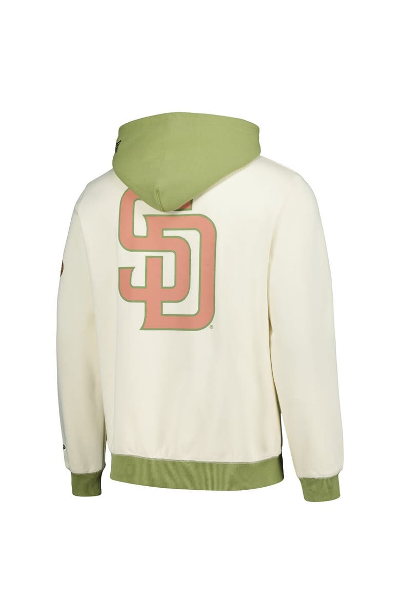 New Era Men's New Era Cream/Green San Diego Padres Color Pop Pullover Hoodie, Alternate, color, Cream
