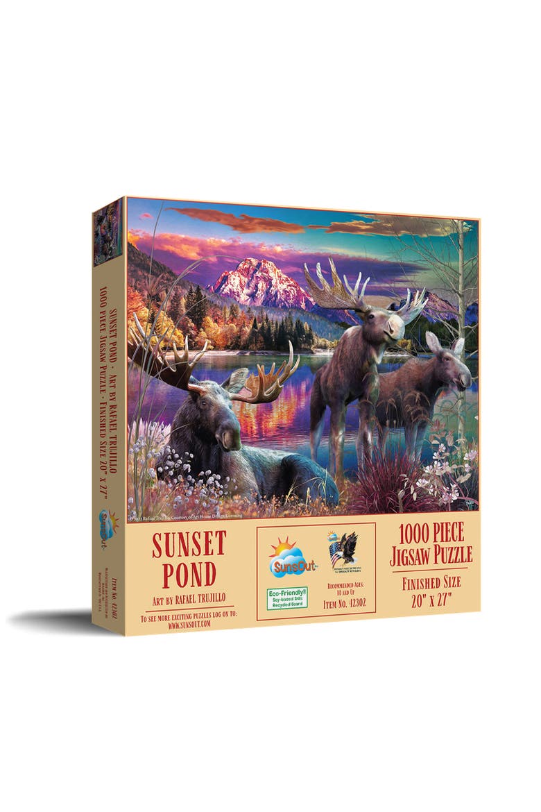 Sunset Pond 1000 piece Jigsaw Puzzle for Adults, Main, color, Multicolor