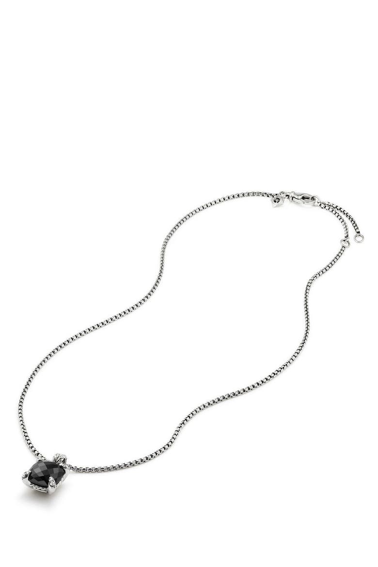 Châtelaine Pendant Necklace with Black Onyx and Diamonds, Alternate, color, BLACK ONYX?