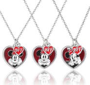 Disney Mickey & Minnie Mouse Heart Necklace, Set of 3