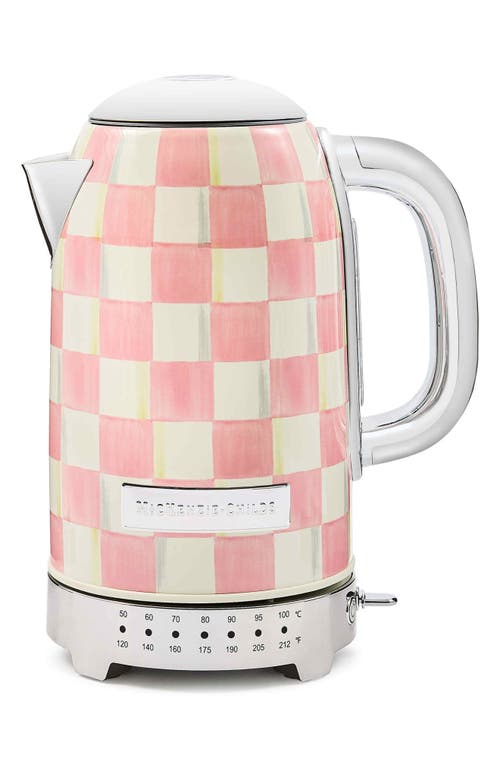Mackenzie-childs Mackenzie Childs Courtly Check Electric Kettle In Pink