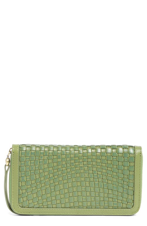 HOBO HOBO LARGE NILA WOVEN LEATHER ZIP AROUND WALLET