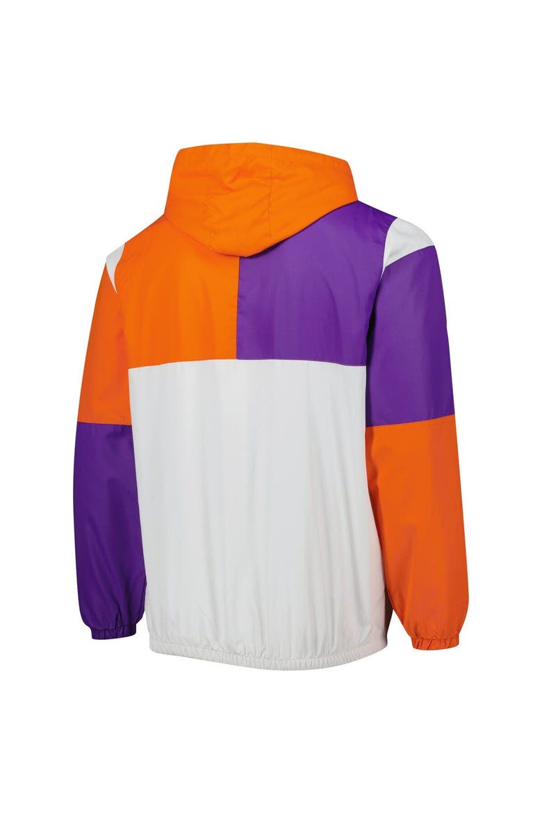 Men's G-III Sports by Carl Banks White/Orange Clemson Tigers Fair Catch Half-Zip Anorak Jacket, Alternate, color, White