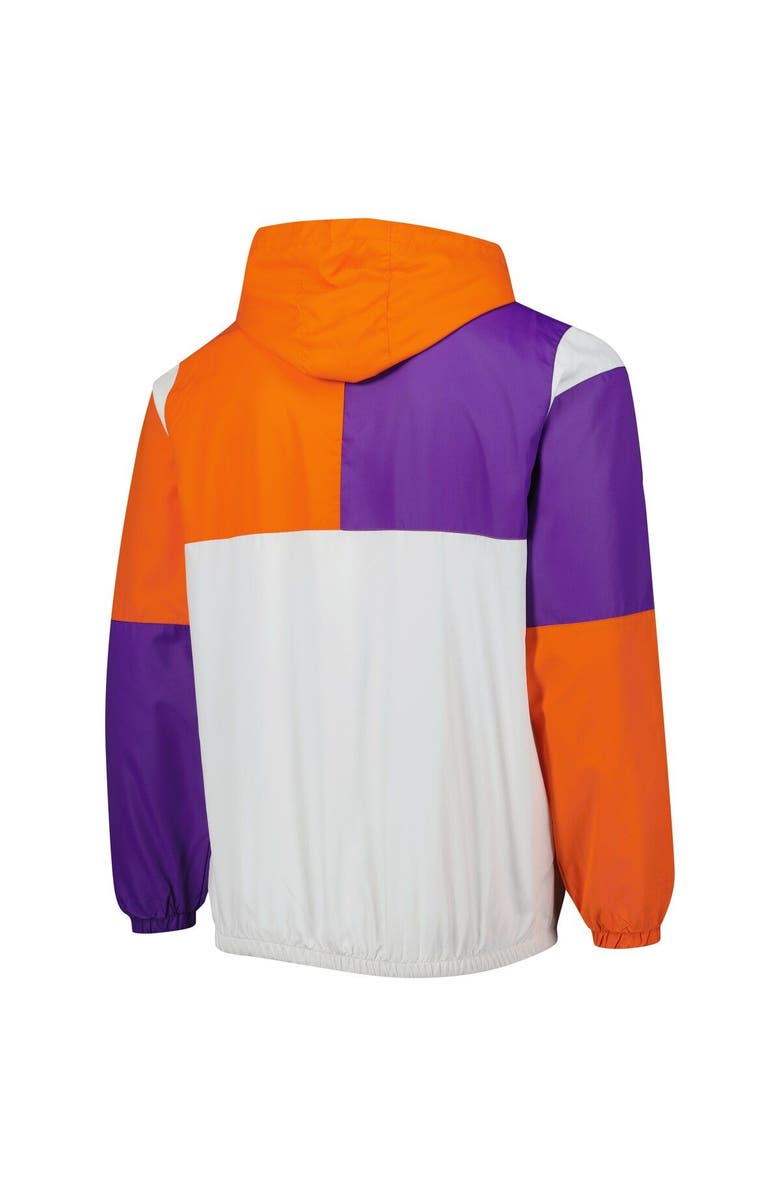 G-III SPORTS BY CARL BANKS Men's G-III Sports by Carl Banks White/Orange Clemson Tigers Fair Catch Half-Zip Anorak Jacket, Alternate, color, 