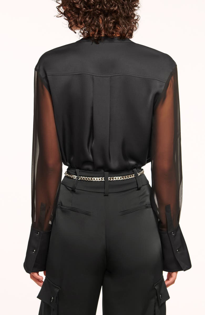 Ramy Brook Tia Mixed Media Button-Up Shirt, Alternate, color, 