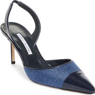 Manolo Blahnik Capsli Cap Toe Slingback Pump