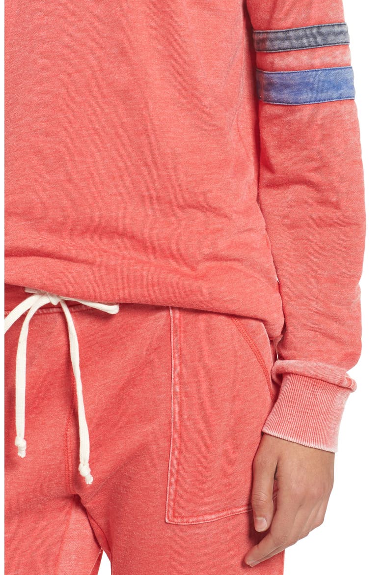 Lazy Day Sweatshirt, Alternate, color, RED BLOOM/ DARK NAVY/ BLUE
