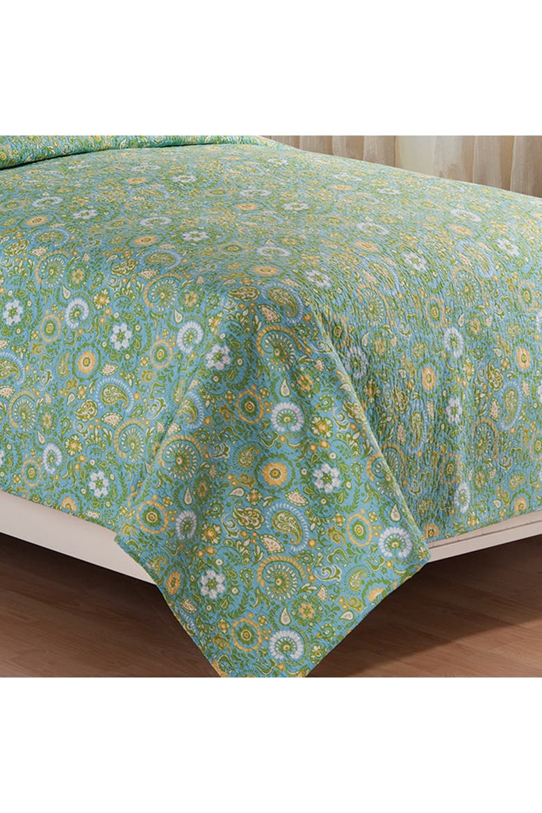 Samara Cotton Cotton Quilt Set  - Reversible and Machine Washable, Alternate, color, Green