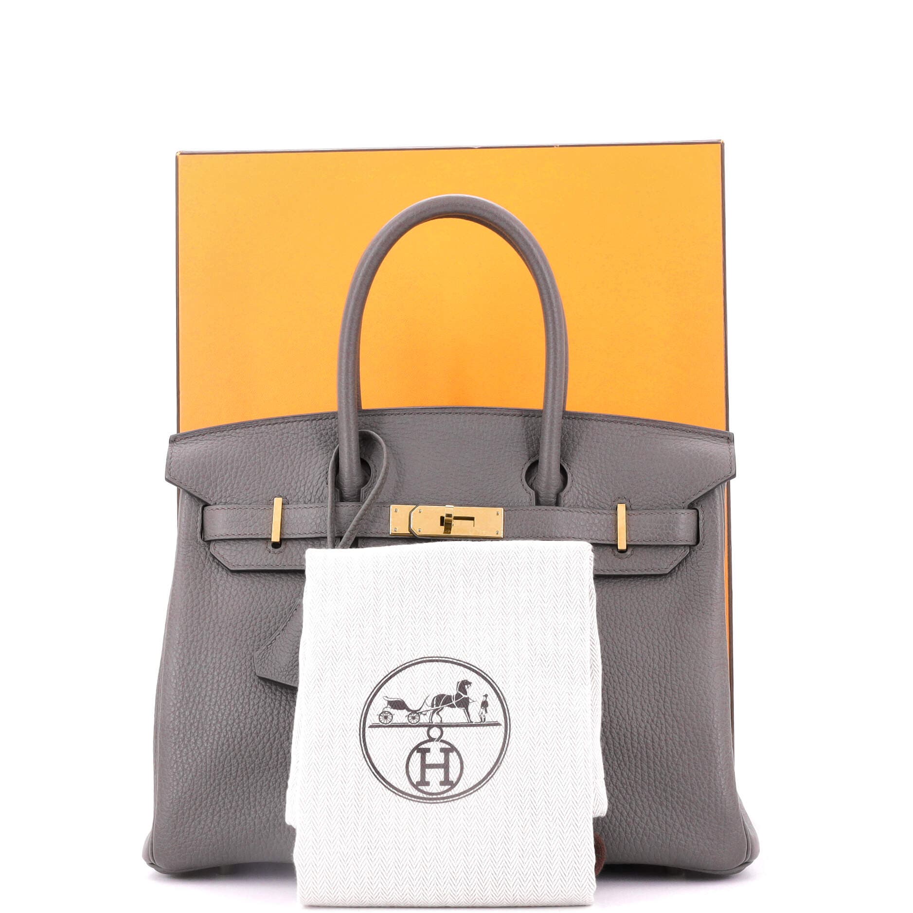 Pre-Owned Hermes Birkin Handbag Grey Togo with Gold Hardware 30, Alternate, color, 