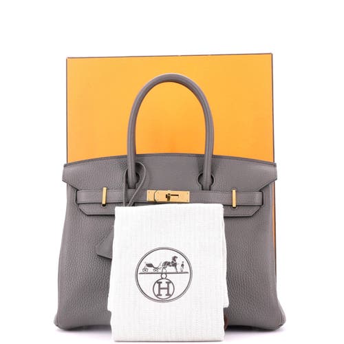 Pre-owned Hermes  Hermes Birkin Handbag Grey Togo With Gold Hardware 30 In Gray
