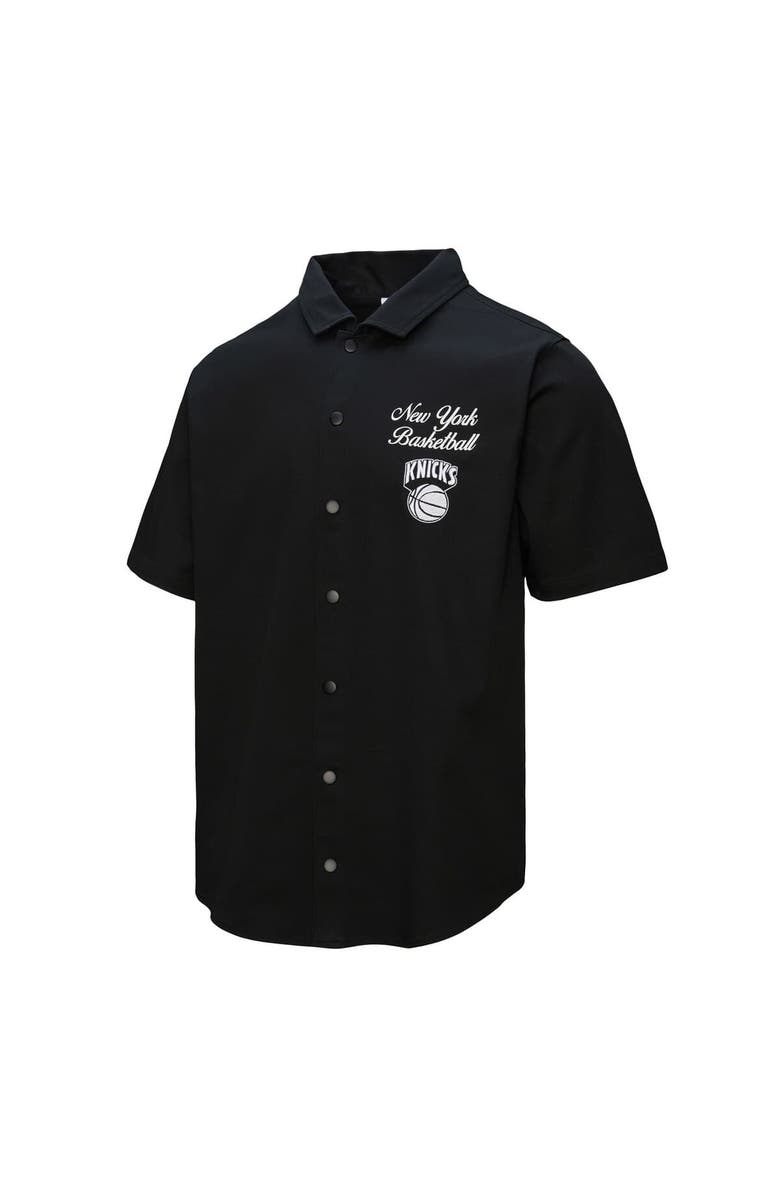 Mitchell & Ness Men's Mitchell & Ness Black New York Knicks Hardwood Classics Camp Shirt, Alternate, color, Black