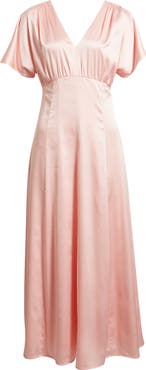 Chelsea28 Seamed Stretch Satin Maxi Dress