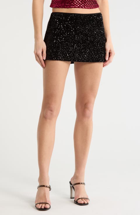 Velvet Sequin Micro Shorts