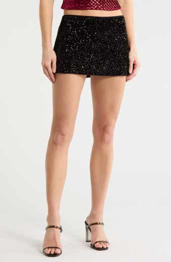 LE LIS Velvet Sequin Micro Shorts