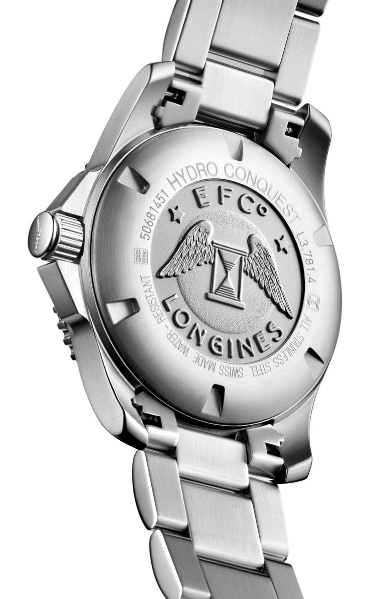 Longines HydroConquest Automatic Bracelet Watch, 41mm, Alternate, color, Green/ Silver