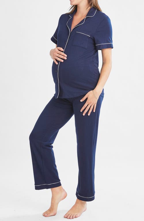 ANGEL MATERNITY ANGEL MATERNITY MATERNITY AND NURSING BUTTON FRONT PAJAMA SET 