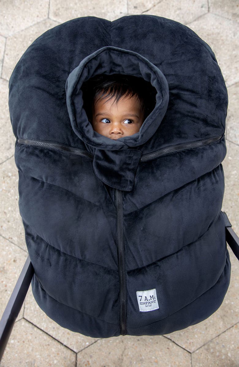 7 A.M. Enfant 7 A.M. Faux Shearling Trim Car Seat Cocoon, Alternate, color, 